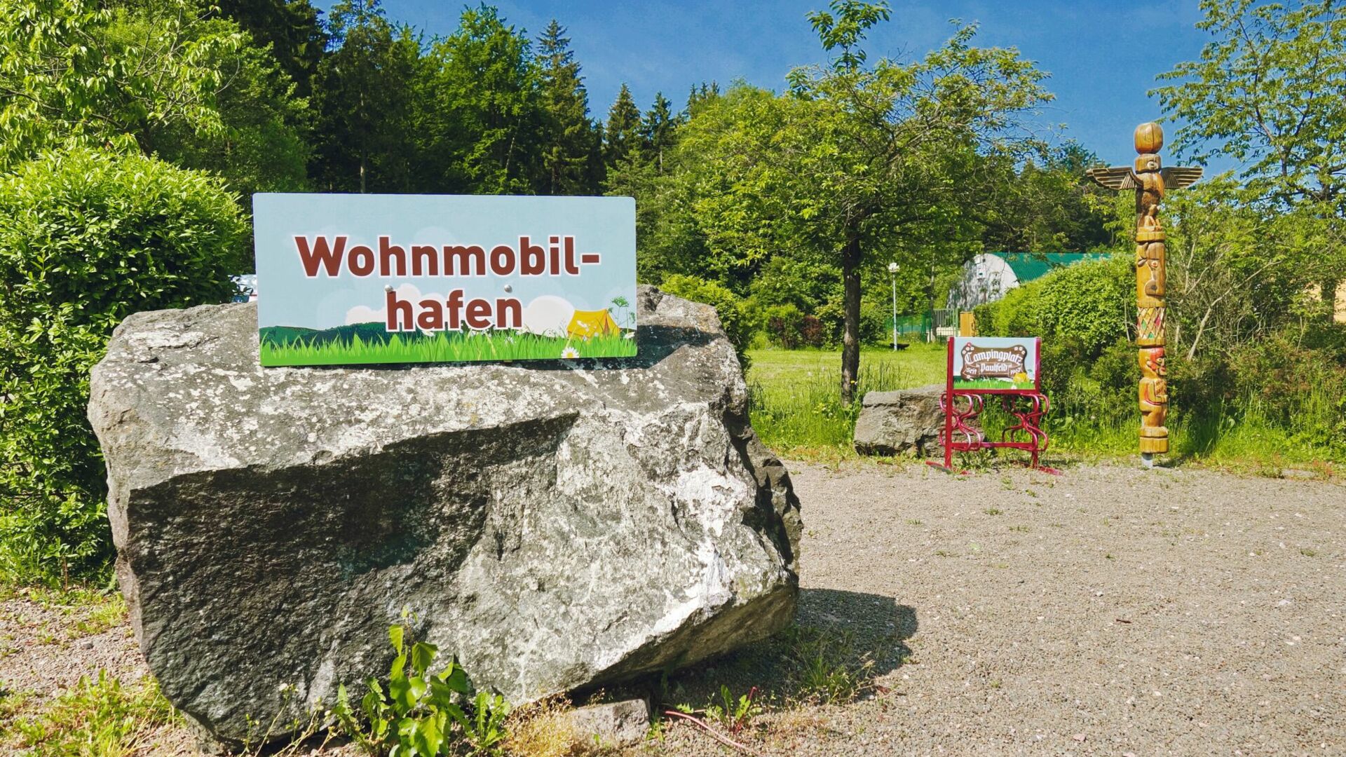 Eingang Wohnmobilhafen - Campingplatz Paulfeld
